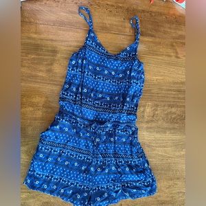 Blue Printed Medium Romper